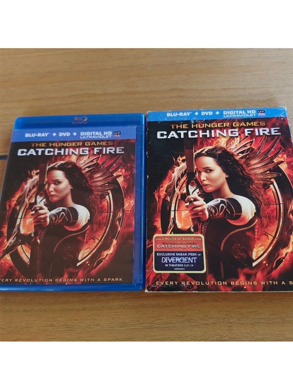 The Hunger Games Catching Fire (Blu-ray DVD 2-Disc Set w Slipcover) VGC
